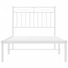 vidaXL Metal Bed Frame without Mattress with Headboard White 90x190cm