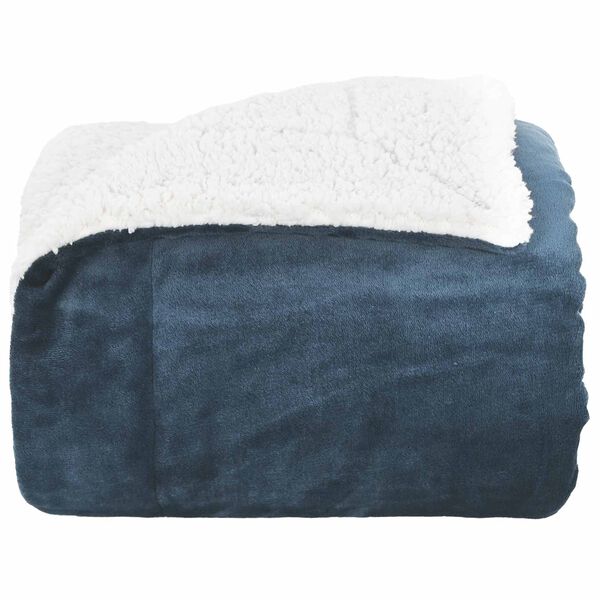 vidaXL Throw Blanket Navy Blue 150 x 200 cm Fleece