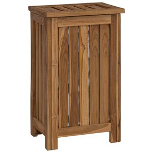 vidaXL Laundry Basket Natural Solid Teak Wood