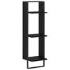 vidaXL Wall Shelf Wall-Mounted Black Oak 30 x 25 x 100 cm