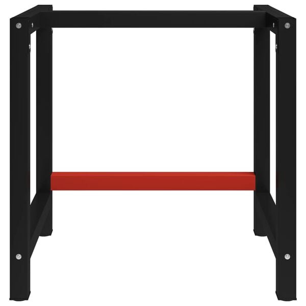 vidaXL Work Bench Frame Metal 80x57x79 cm Black and Red