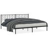 vidaXL Metal Bed Frame without Mattress with Headboard Black 200x200cm
