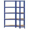 vidaXL 2 Piece 5-Layer Shelves Set Blue Steel&Engineered Wood