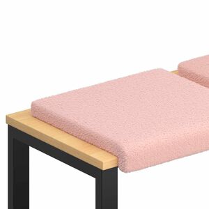 vidaXL Bench Cushion 2 pcs Sherpa Fabric Pink Depth 35 cm