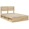 vidaXL Bed Frame with Headboard Sonoma 140 x 200 cm Solid Pine Wood