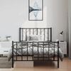 vidaXL Metal Bed Frame without Mattress with Footboard Black 100x200cm