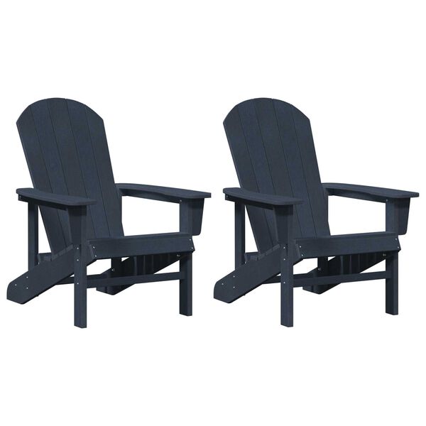 vidaXL Garden Lounge Furniture 2 pcs Navy 74 x 82 x 90cm Polyethylene