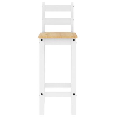 vidaXL Bar Chairs 2 pcs White Solid Wood Pine