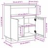 vidaXL Sideboard Wax Brown 70 x 34 x 80 cm Solid Pine Wood