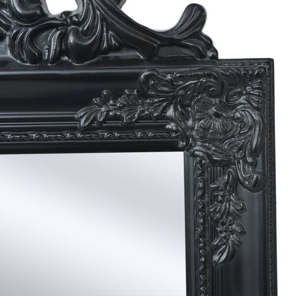 vidaXL Free-Standing Mirror Baroque Style 160x40 cm Black