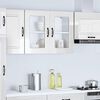 vidaXL Kitchen Wall Cabinet with Glass Door Kalmar High Gloss White Engineered Wood