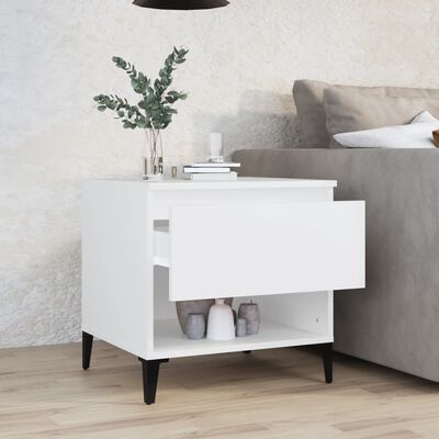 vidaXL Side Table White 50x46x50 cm Engineered Wood