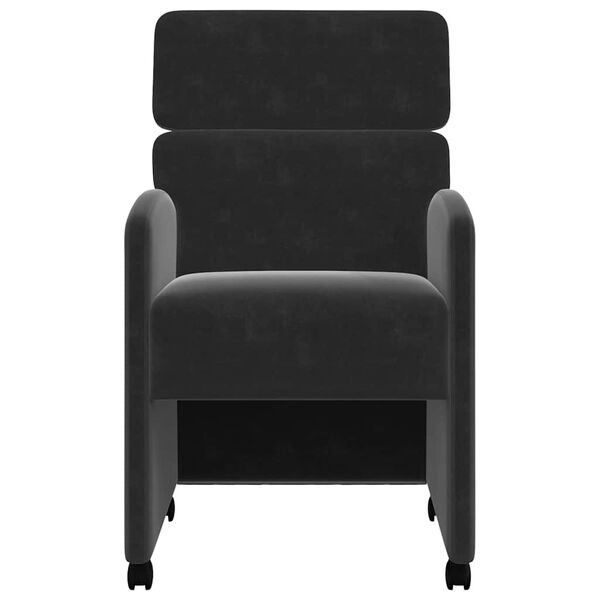 vidaXL Dining Chairs with Wheels 2 pcs Black 58 x 65 x 98 cm Velvet