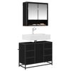 vidaXL Bathroom Furniture Set 2 pcs Black Oak Engineered Wood