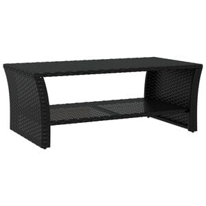 vidaXL Coffee Table | Black | PE rattan, powder-coated steel | 100x50x40 cm