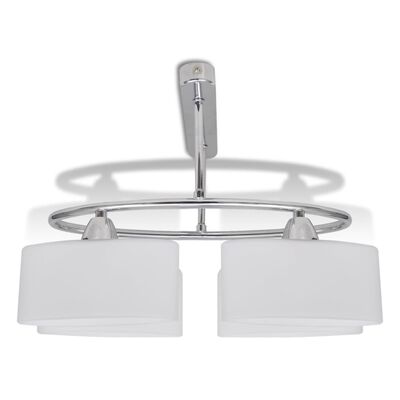 Ceiling Lamp with Ellipsoid Glass Shades for 4 E14 Bulbs