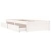 vidaXL Bed Frame without Mattress with Drawers White Single