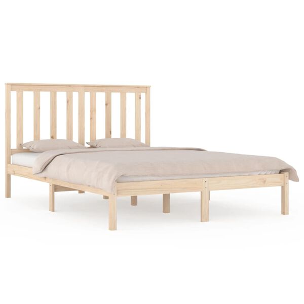 vidaXL Bed Frame without Mattress Solid Wood Double