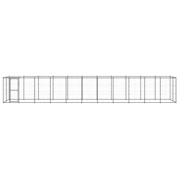 vidaXL Outdoor Dog Kennel Steel with Roof 26.62 m&sup2;
