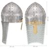 vidaXL Crusader Knight Helmet Antique Replica LARP Silver Steel