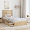 vidaXL Storage Bed with Drawer Sonoma Oak 100 x 200 cm Engineered Wood