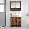 vidaXL Bathroom Furniture Set with Door 2 pcs Old Wood Engineered Wood