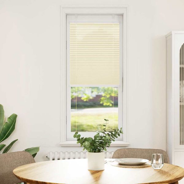 vidaXL Pleated Blind Cream 50x150 cm Fabric Width 49.4 cm Polyester