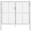 vidaXL Garden Gate Galvanised Steel 306x200 cm Silver