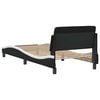 vidaXL Bed Frame "Dover" Black and White 90x190 cm Single Faux Leather