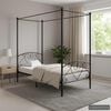 vidaXL Canopy Bed Frame without Mattress Black Metal 90x200 cm