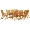 vidaXL Garden Dining Set 9 pcs Brown Solid Acacia Wood