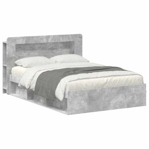 vidaXL Bed Frame with Storage Concrete Grey 140 x 200 cm