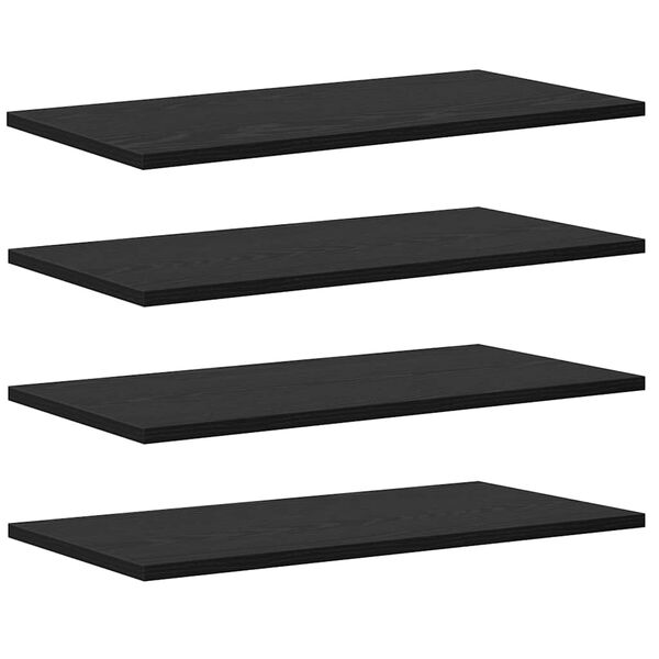 vidaXL Bookshelf Board 4 pcs Black 60 x 30 x 1.5 cm Engineered Wood