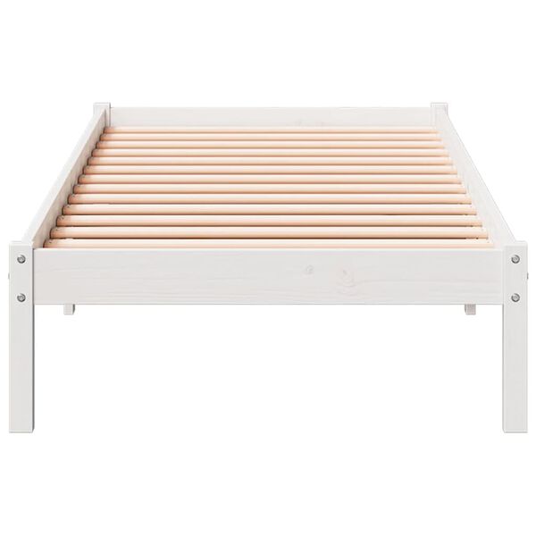 vidaXL Extra Long Bed Frame without Mattress White 100x210 cm Solid Wood Pine