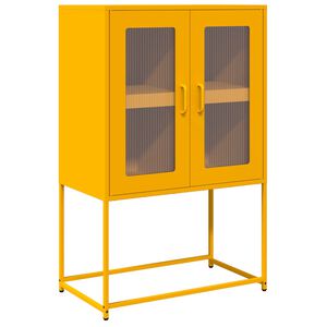 vidaXL Highboard Mustard Yellow 68x39x107 cm Steel
