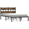 vidaXL Metal Bed Frame without Mattress Smoked Oak 120x190 cm
