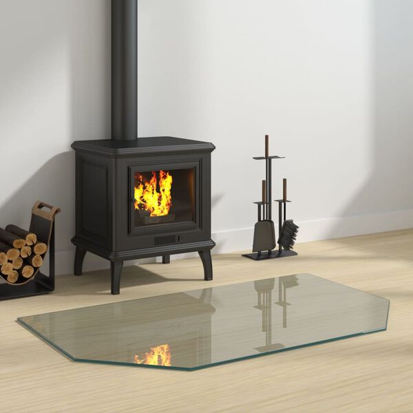 vidaXL Fireplace Glass Plate Hexagon 100x60 cm