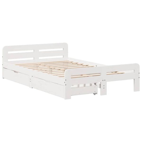 vidaXL Bed frame without Mattress White 120x190 cm Small Double Solid Wood Pine