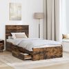 vidaXL Bed Frame with Drawer Smoked Oak 100 x 200 cm Engineered Wood