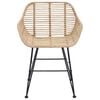 vidaXL Dining Chair 2 pcs Natural 55 x 50 x 74 cm Rattan and Iron