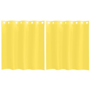 vidaXL Voile Curtains with Grommets 2 pcs Yellow
