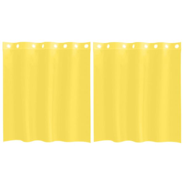 vidaXL Voile Curtains with Grommets 2 pcs Yellow