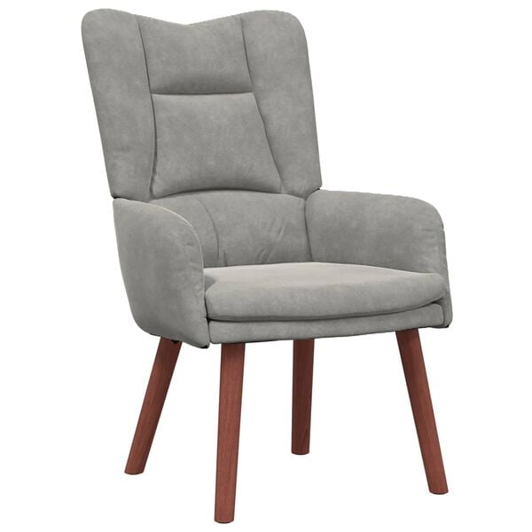 vidaXL Armchair Light Grey 63 x 67 x 94 cm Velvet