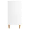 vidaXL Bed Cabinet with Solid Wood Legs High Gloss White 40x35x69 cm