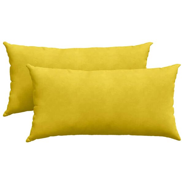 vidaXL Sofa Pillows 2 pcs Yellow 80 x 40 cm Corduroy Fabric