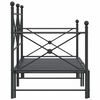 vidaXL Daybed with Trundle without Mattress Black 90x200 cm Steel