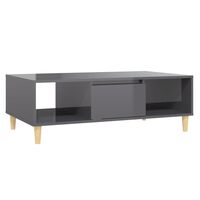 vidaXL Coffee Table High Gloss Grey 103.5x60x35 cm Engineered Wood
