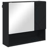 vidaXL Mirror Cabinet with Door Black 59 x 17 x 55 cm Engineered Wood