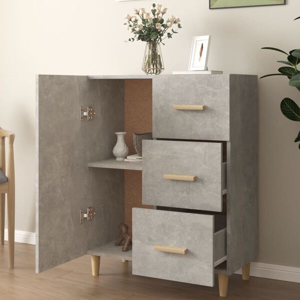 vidaXL Sideboard Concrete Grey 69.5x34x90 cm Engineered Wood