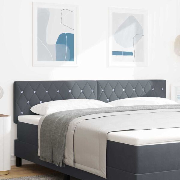 vidaXL Headboard with Headboard Dark Grey 180 cm Faux Leather